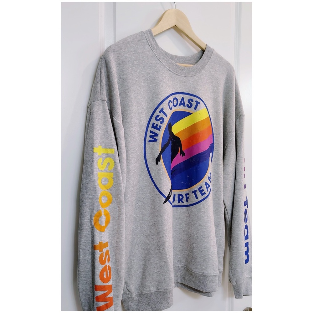 Grayson Threads Gray Multi Graphic West Coast Surf Team Sweatshirt NWOT - Picture 5 of 10